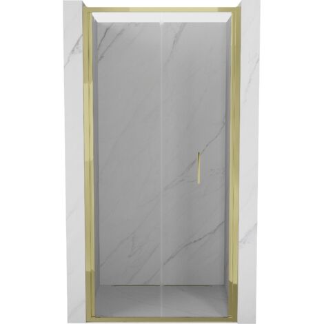 Mexen Exo faltbare Duschtür 120 cm, transparent, golden - 816-120-000-50-00