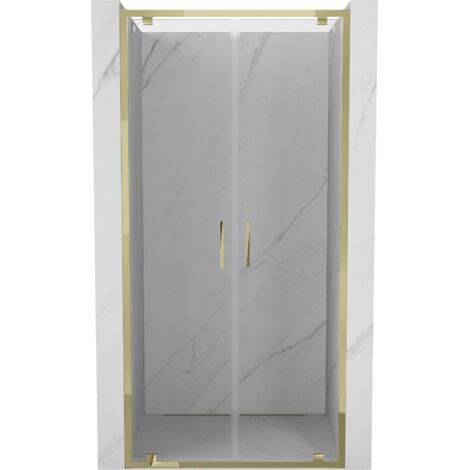 Mexen Exo porte doccia doppie a battente 120 cm, trasparente, dorato - 8182-120-000-50-00