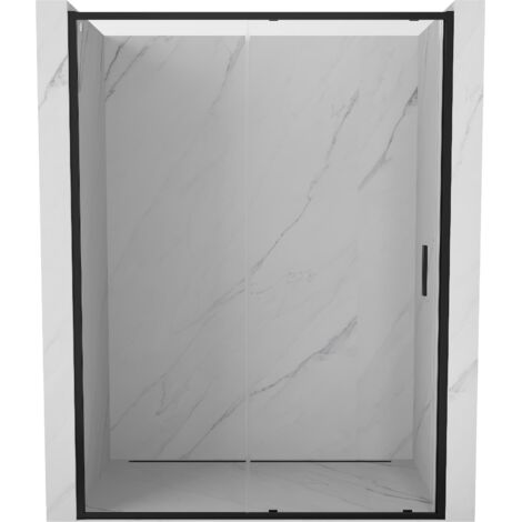 Mexen Exo puerta de ducha corredera 200 cm, transparente, negra - 8151-200-000-70-00