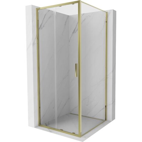 Mexen Exo Schiebetür-Duschkabine 120 x 120 cm, transparent, gold - 8151-120-120-50-00