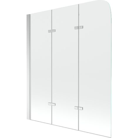 Mexen Felix mampara de ba帽o de 3 paneles 120 x 140 cm, transparente, cromo - 890-120-003-01-00