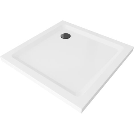 Mexen Flat piatto doccia quadrato slim 100 x 100 cm, bianco, sifone nero - 40101010B