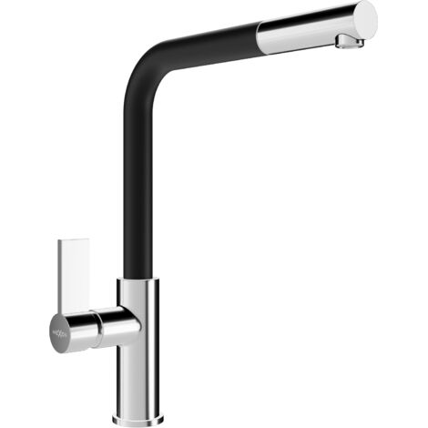 Mexen Flora rubinetto da cucina, cromo/nero - 670401-07