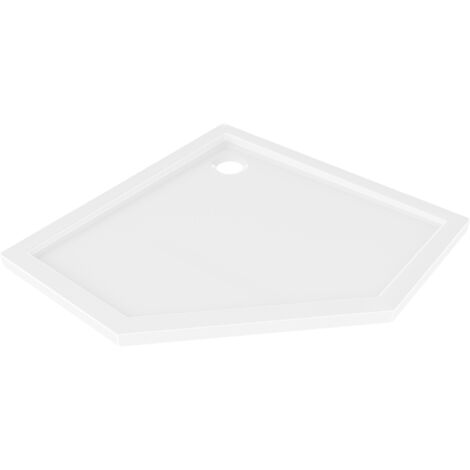 Mexen Flow plato de ducha pentagonal slim 80 x 80 cm, blanco brillo - 46P108080