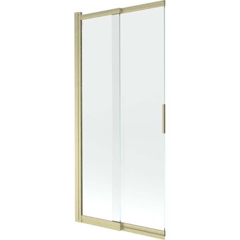 Mexen Fox Duschwand 2-flügelig verschiebbar 85 x 150 cm, transparent, gold gebürstet - 891-085-002-55-00