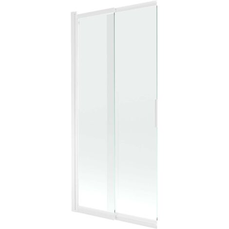 Mexen Fox Duschwand 2-flügelig verschiebbar 85 x 150 cm, transparent, weiß - 891-085-002-20-00