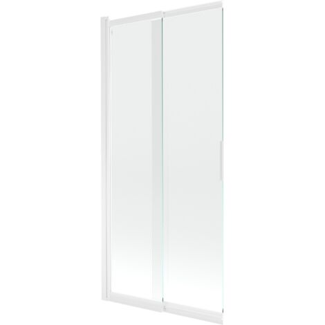 Mexen Fox mampara de ducha de 2 paneles deslizante 85 x 150 cm, transparente, blanco - 891-085-002-20-00