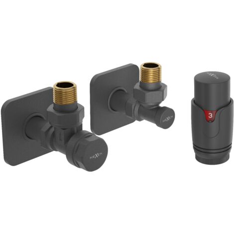 Mexen G00 conjunto termost谩tico angular con cubierta S, antracita - W901-900-909-66