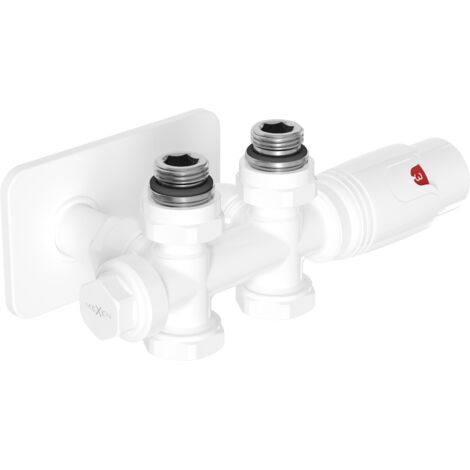 Mexen G00 conjunto termost谩tico angular/recto con cubierta S, Duplex, DN50, blanco - W908-900-910-20