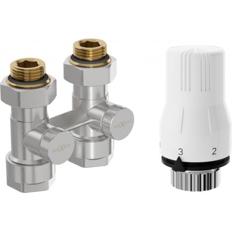 Mexen G02 set termostatico a due tubi DN50, dritto 1/2"x16 mm, nichel - W912-016-928-01