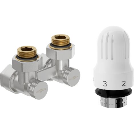 Mexen G04 set termostatico a due tubi DN50, angolato 1/2"x16 mm, nichel - W911-016-948-01