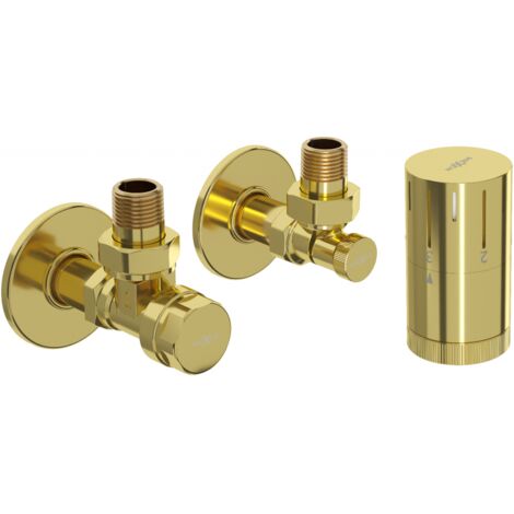 Mexen G05 conjunto termost谩tico angular con embellecedor R, dorado - W901-958-904-50