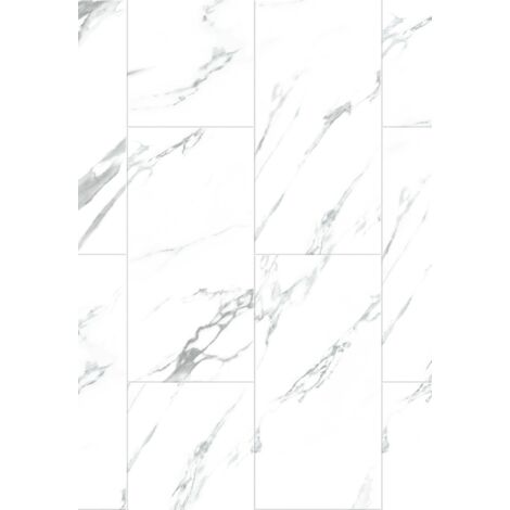 Mexen Glacier White panneaux vinyles 610 x 305 mm SPC 6,5 mm, IXPE 1,5 mm, 4 V-Fuge, Jazz White - F1151-0610-305-505-4V1-90