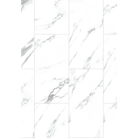 Mexen Glacier White Vinylpaneele 610 x 305 mm LVT Dryback 2,5 mm, Unterlage, 4 V-Fuge, Jazz White - F1451-0610-305-255-4V1-01
