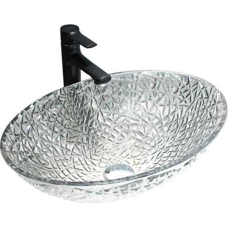 Mexen Goa lavabo à comptoir en verre 50 x 36 cm, transparent - 24085000