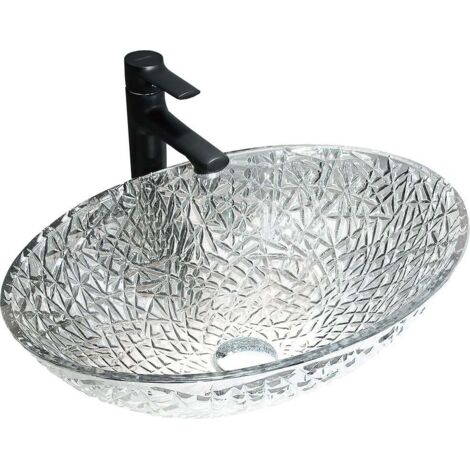 Mexen Goa lavandino da appoggio in vetro 50 x 36 cm, trasparente - 24085000