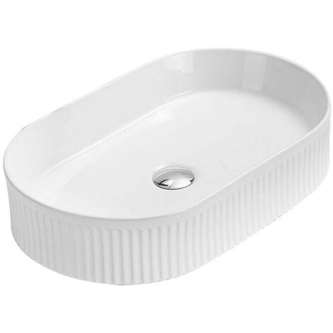 Mexen Grovo Aufsatzwaschbecken gerillt 57 x 36 cm, weiß - 22305700