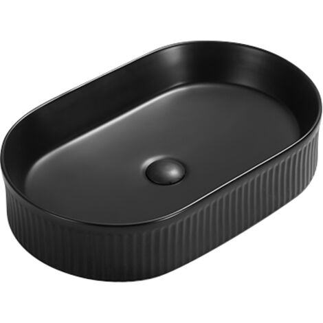 Mexen Grovo lavabo à poser rainuré 57 x 36 cm, noir mat - 22305785