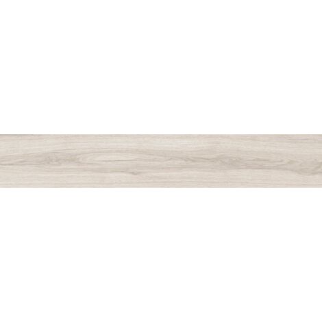 Mexen Hirera Gres blanc émaillé rectifié G1, carreau aspect bois pour sol et mur 120 x 20 cm, mat - TL611-120-020-09