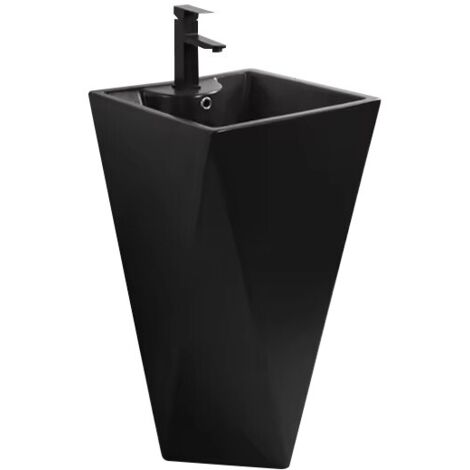 Mexen Ida lavabo a colonna 47 x 47 cm, nero opaco - 26114670