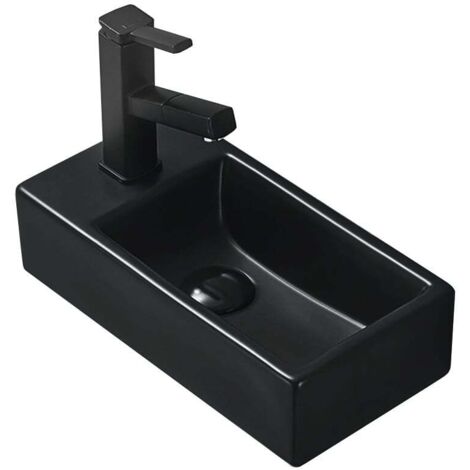 Mexen Inez lavabo da appoggio destro 41 x 21 cm, nero opaco - 21484085R