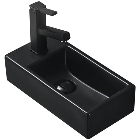 Mexen Inez lavabo sobre encimera derecho 41 x 21 cm, negro mate - 21484085R