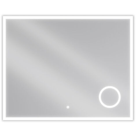 Mexen Kala specchio da bagno retroilluminato con specchietto cosmetico 100 x 80 cm, LED 6000K, antiappannamento