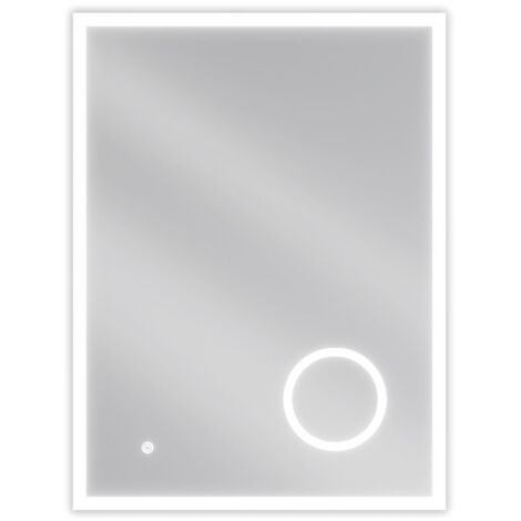 Mexen Kala specchio da bagno retroilluminato con specchietto cosmetico 60 x 80 cm, LED 6000K, anti-appannamento