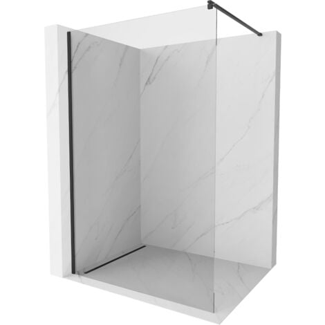 Mexen Kioto Duschwand Walk-in 180 x 200 cm, transparent 8 mm, schwarz - 800-180-101-70-00