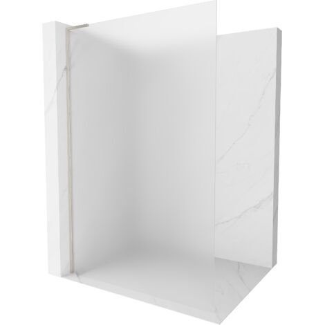 Mexen Kioto L Duschwand Walk-in 100 x 200 cm, satinierte Scheibe, gebürstetes Nickel - 800-100-103-9