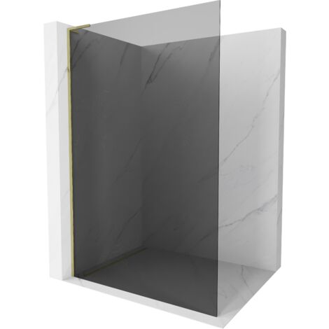 Mexen Kioto L Duschwand Walk-in 80 x 200 cm, Grafit, Gold - 800-080-103-50-40