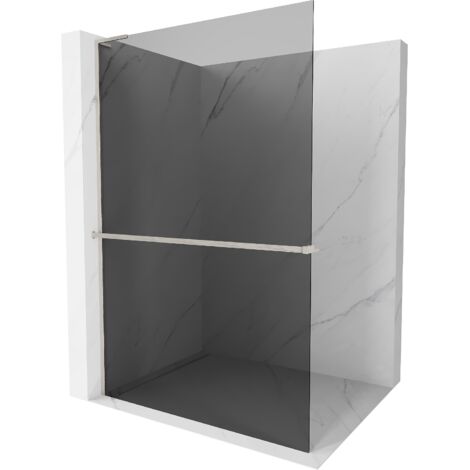 Mexen Kioto+ L Pannello doccia con mensola Walk-in 80 x 200 cm, grafite, nichel spazzolato - 800-080-123-97-40