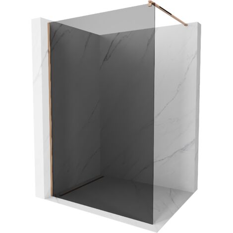 Mexen Kioto paroi de douche 110 x 200 cm, Graphite 8 mm, Or rose - 800-110-101-60-40