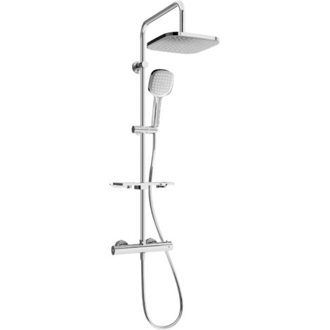 Mexen KT33 ensemble de douche apparent avec pommeau et robinet thermostatique, chrome - 771503393-00
