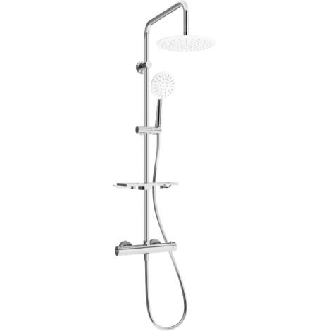 Mexen KT67 set doccia esterno con soffione e miscelatore termostatico, cromo/bianco - 771506793-00