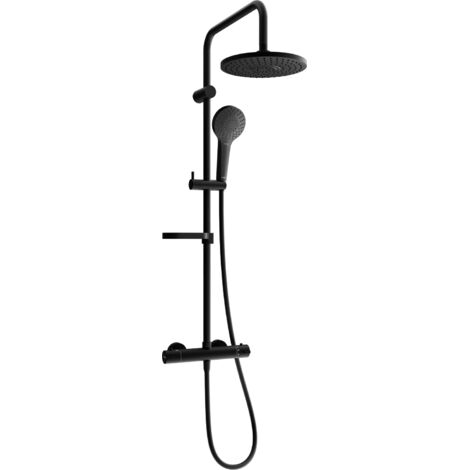 Mexen KX05 set doccia da esterno con soffione e rubinetto termostatico, nero - 771500591-70