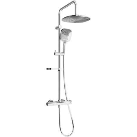 Mexen KX17 Brausegarnitur für Aufputzmontage mit Kopfbrause und Thermostatmischer, Chrom - 771501791