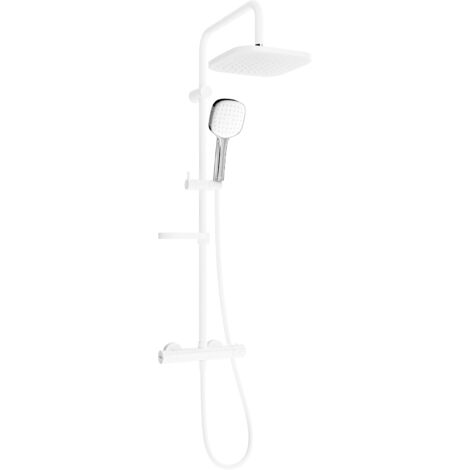 Mexen KX33 conjunto de ducha exterior con rociador y grifo termost谩tico, blanco/cromo - 771503391-21
