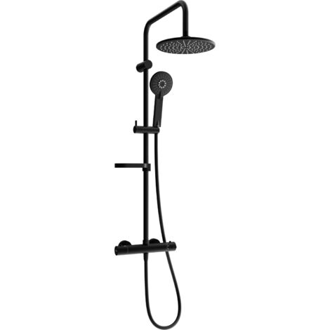 Mexen KX40 set doccia esterno con soffione e miscelatore termostatico, nero - 771504091-70