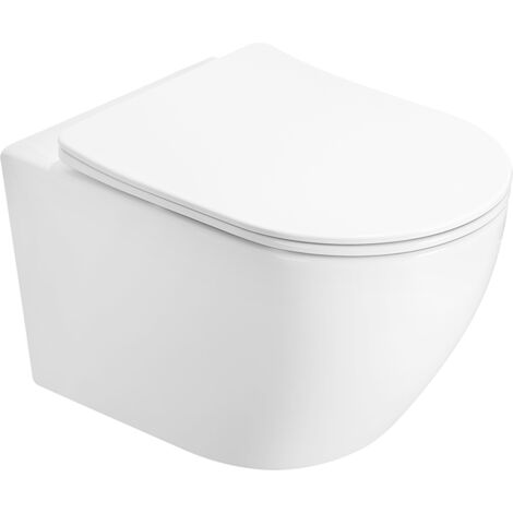 Mexen Lena WC senza bordi con tavoletta slim a chiusura rallentata, duroplast, bianco lucido - 3022L4000