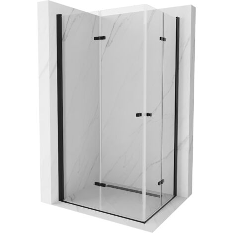Mexen Lima Duo klappbare Duschkabine 100 x 90 cm, Transparent, Schwarz - 856-100-090-70-00-02
