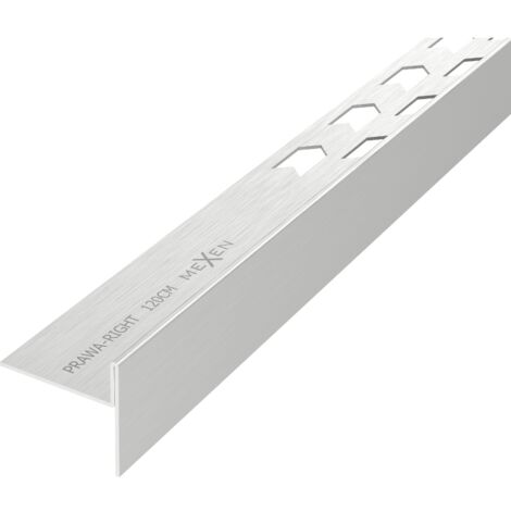 Mexen Line-B listello inclinato da pavimento 120 cm destro, inox - 181001120R