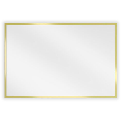 Mexen Loft espejo de ba帽o rectangular 60 x 40 cm, marco dorado - 9852-060-040-000-50