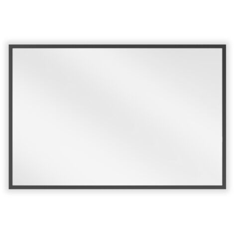 Mexen Loft espejo de ba帽o rectangular 60 x 40 cm, marco negro - 9852-060-040-000-70