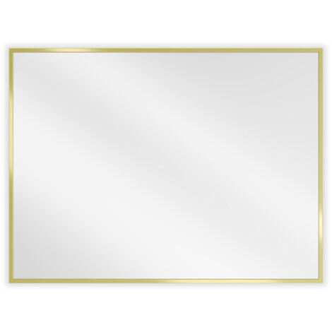 Mexen Loft espejo de ba帽o rectangular 80 x 60 cm, marco dorado - 9852-080-060-000-50