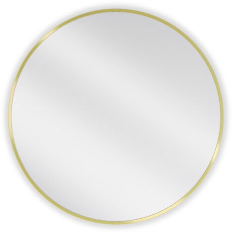 Mexen Loft rundes Badezimmerspiegel 70 cm, goldener Rahmen - 9850-070-070-000-50