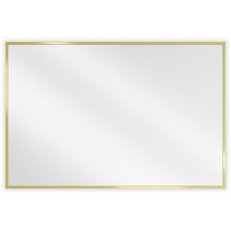 Mexen Loft specchio da bagno rettangolare 90 x 60 cm, cornice dorata - 9852-090-060-000-50
