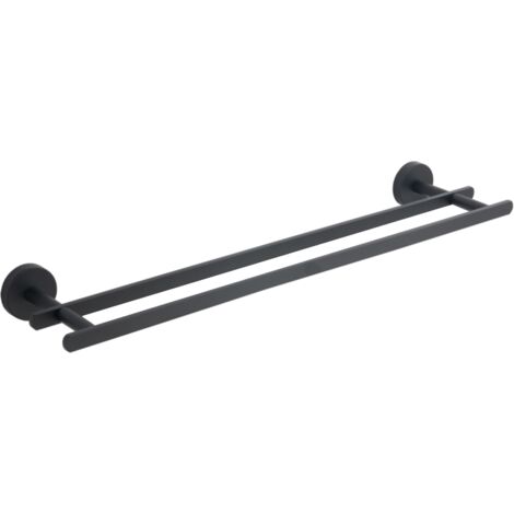 Mexen Loft toallero doble, negro - 7012625-70
