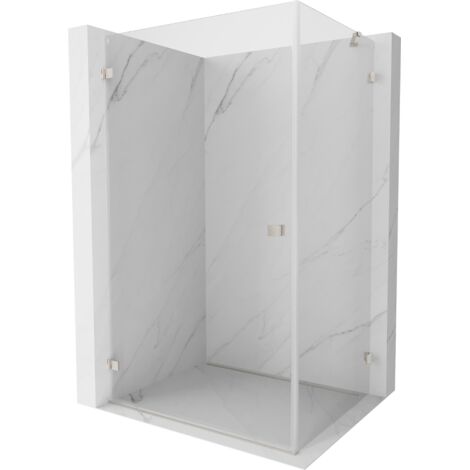Mexen Lunar-B Duschkabine, schwenkbar, links, 100 x 90 cm, transparent, gebürsteter Nickel - 832-100-090-97-00-L