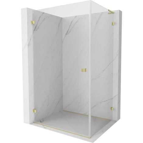 Mexen Lunar-B L cabina doccia a battente sinistra 100 x 90 cm, trasparente, oro spazzolato - 832L-100-090-55-00-L